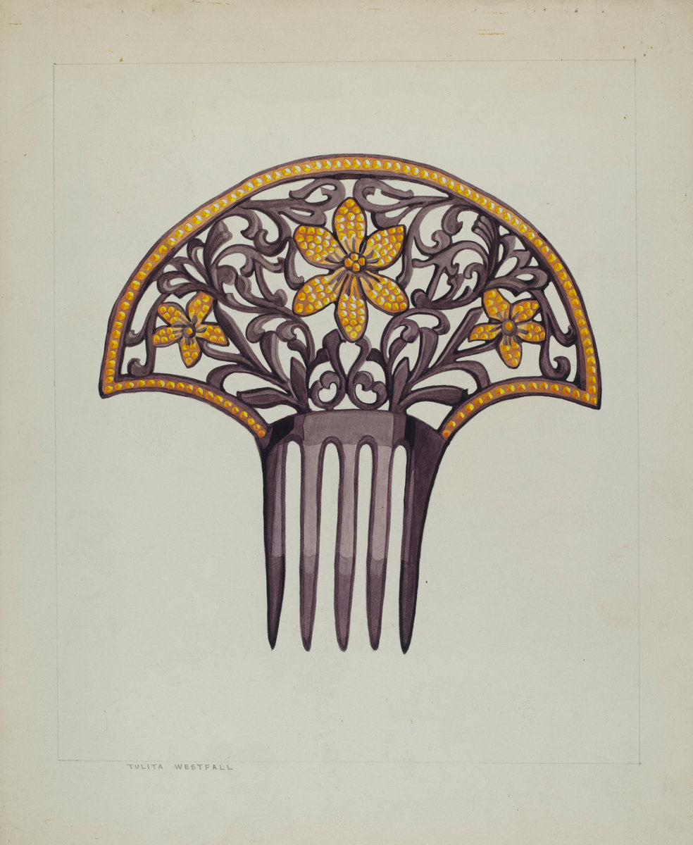 Comb by Tulita Westfall (American, active c. 1935), 16X12"(A3)Poster Print