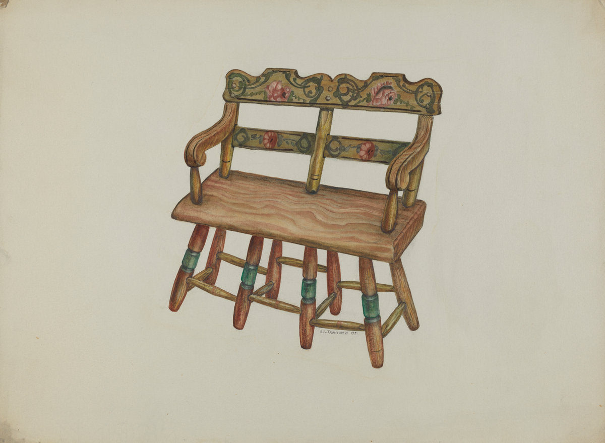 Doll Settee by Austin L. Davison (American, active c. 1935), 16X12"(A3)Poster Print