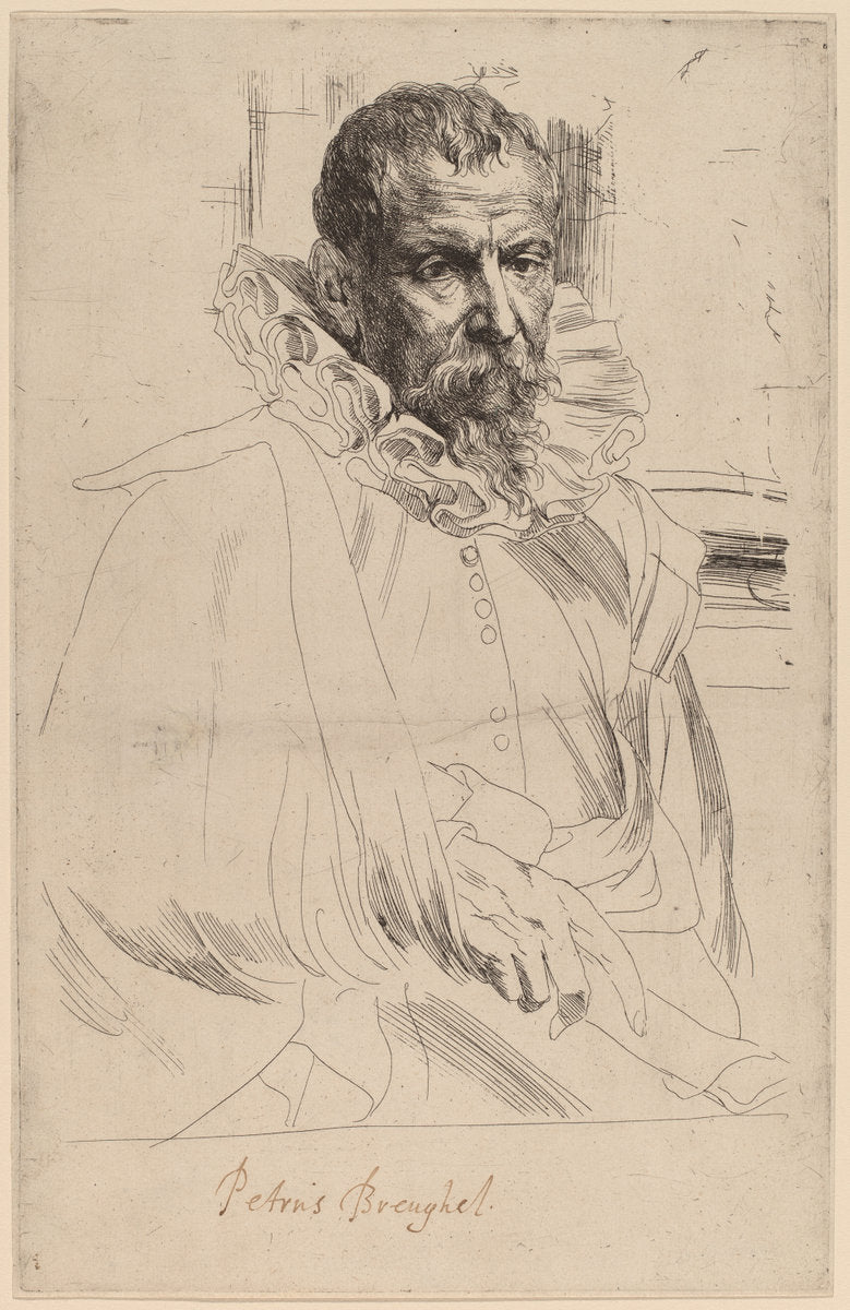 Pieter Bruegel the Younger by Sir Anthony van Dyck (Flemish, 1599 - 1641), 16X12"(A3)Poster Print