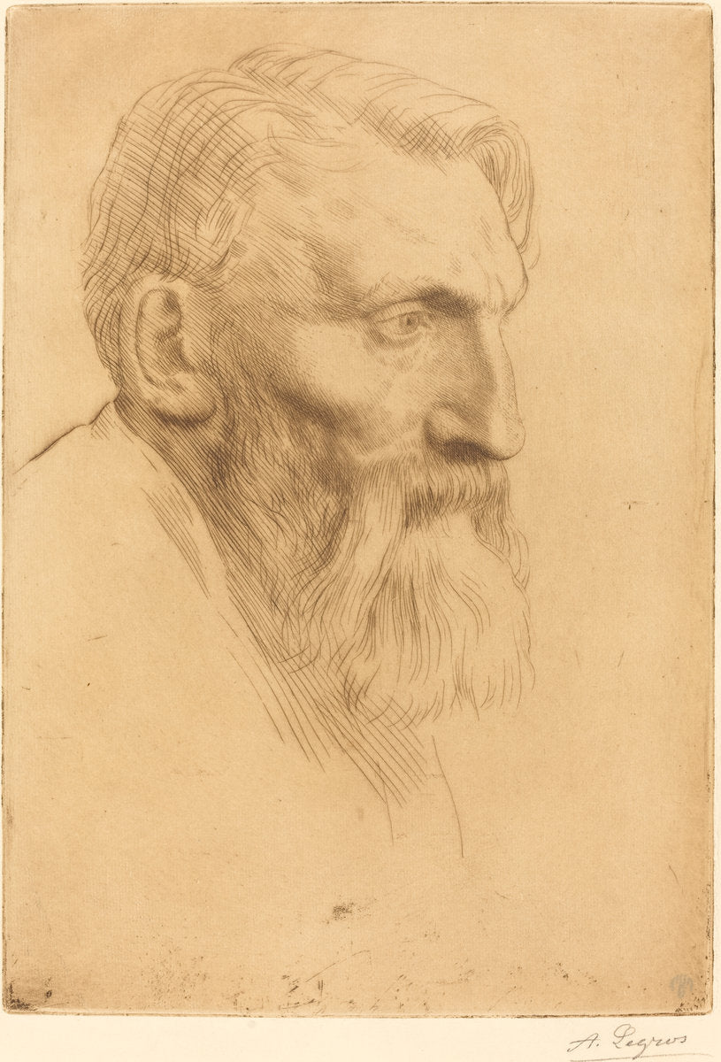 Auguste Rodin by Alphonse Legros (French, 1837 - 1911), 16X12"(A3)Poster Print
