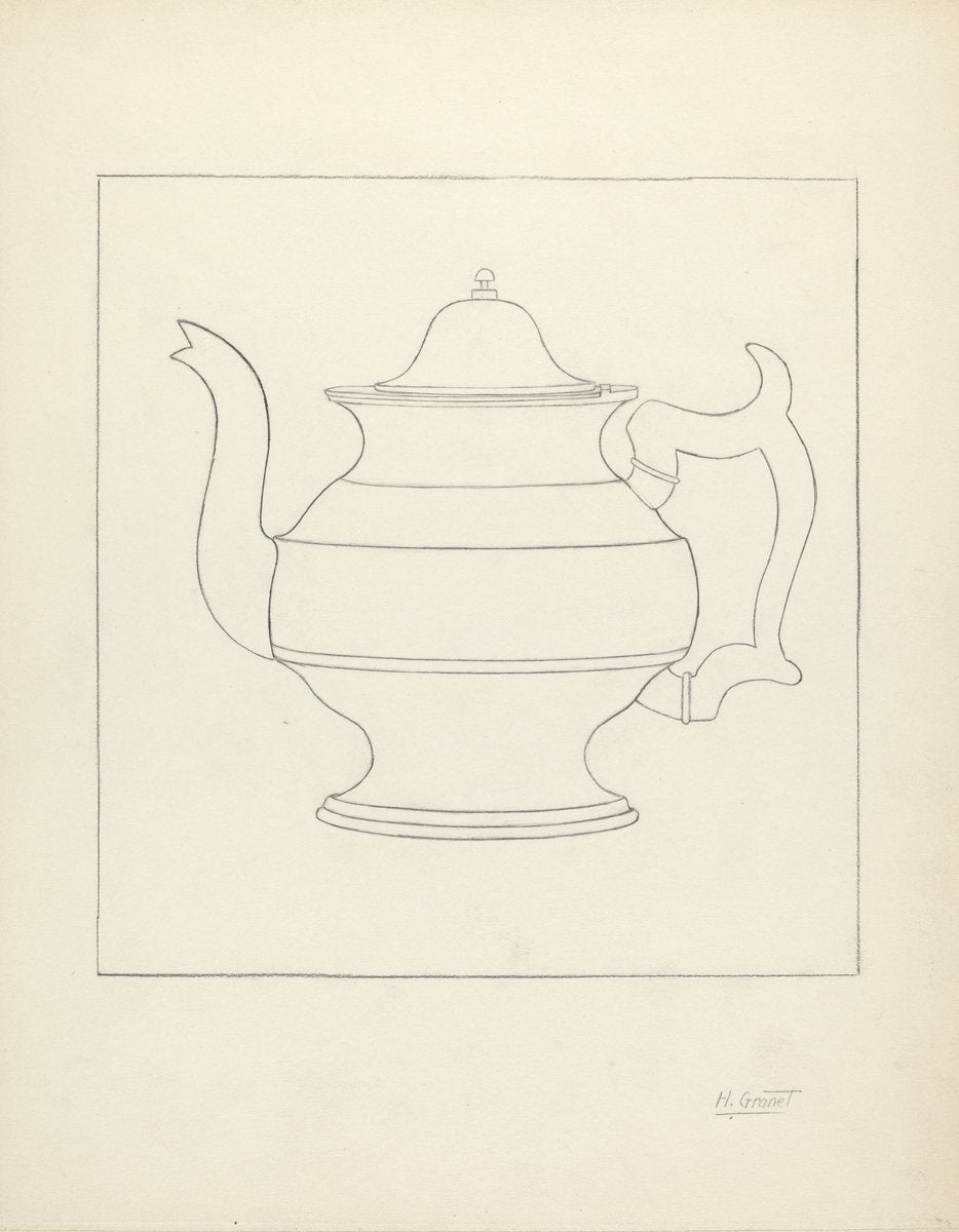 Pewter Pitcher by Henry Granet (American, active c. 1935), 16X12"(A3)Poster Print