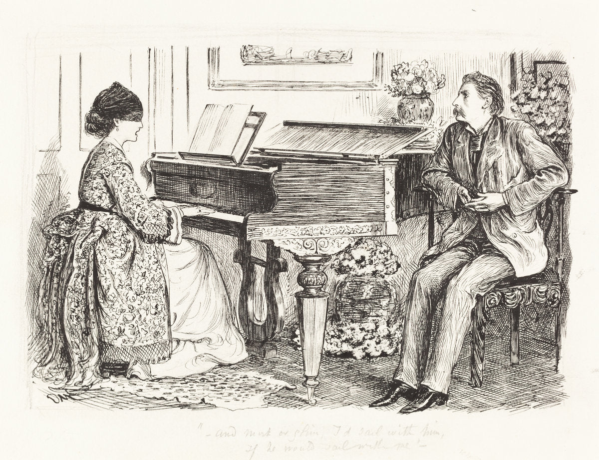 --And mist or glim, I'd sail with him, if he would sail with me-- by George Du Maurier (British, 1834 - 1896), 16X12"(A3)Poster Print