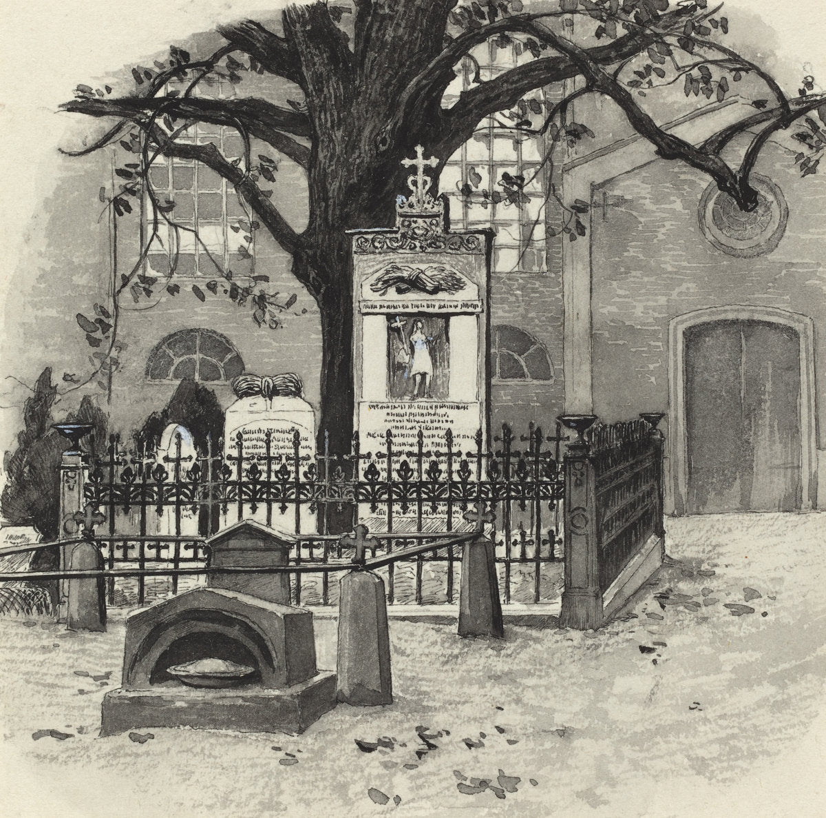 Grabmal von Klopstock by Fritz Stoltenberg (German, 1855 - 1921), 16X12"(A3)Poster Print
