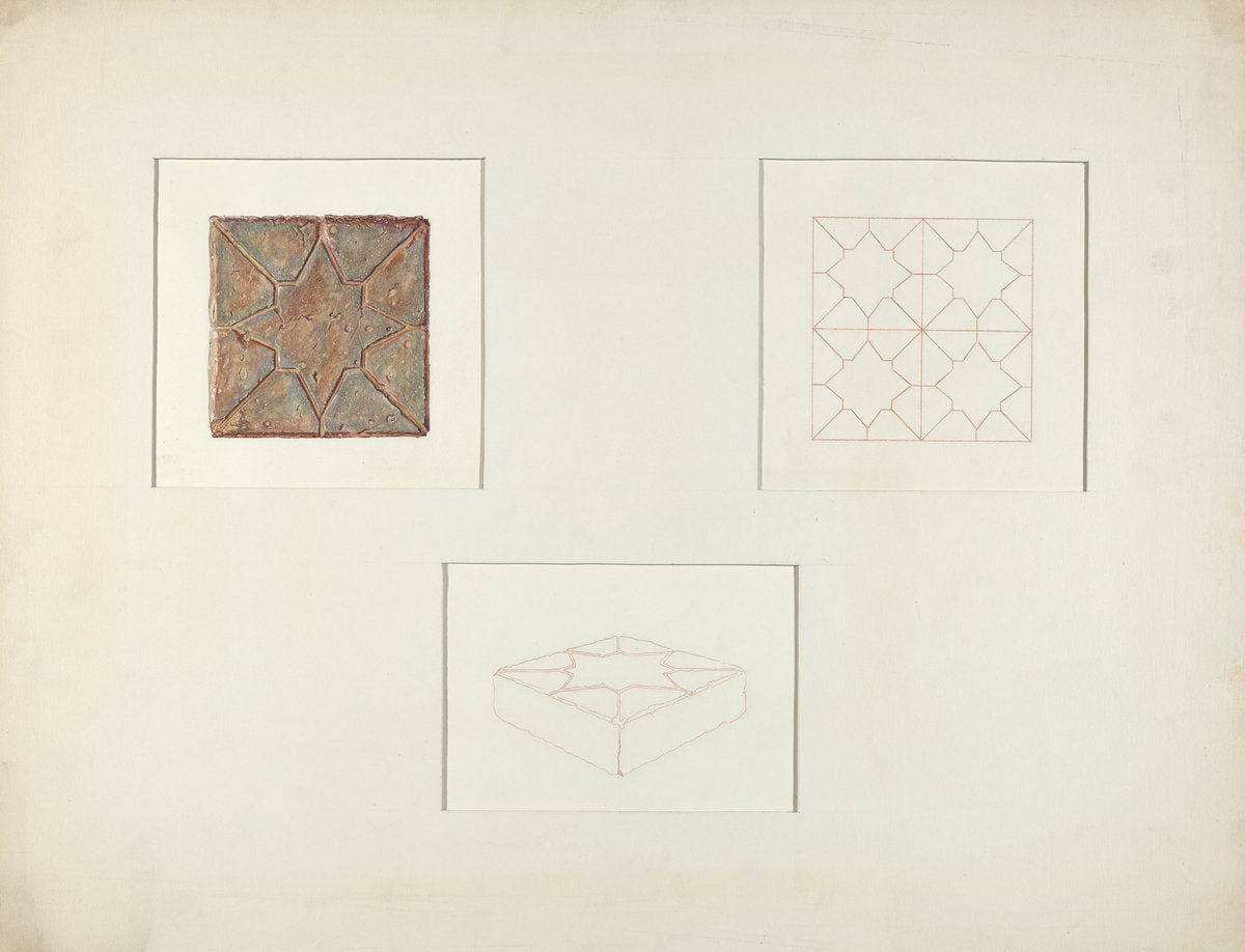 Brick Sidewalk Tiles by Robert Gilson (American, active c. 1935), 16X12"(A3)Poster Print