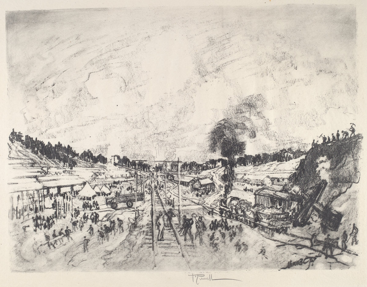 Building the Camp by Joseph Pennell (American, 1857 - 1926), 16X12"(A3)Poster Print