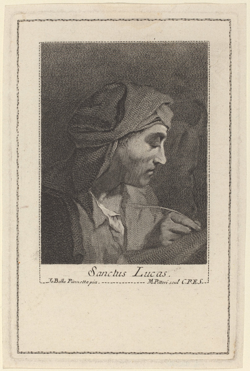 Sanctus Lucas by Marco Alvise Pitteri after Giovanni Battista Piazzetta (Italian, 1702 - 1786), 16X12"(A3)Poster Print