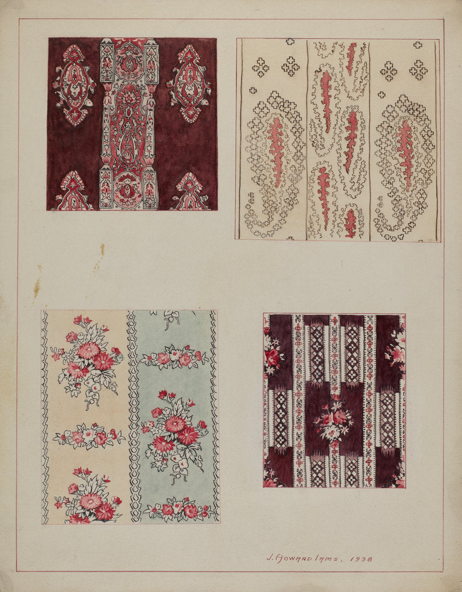Chintz (From Quilt) by J. Howard Iams (American, active c. 1935), 16X12"(A3)Poster Print