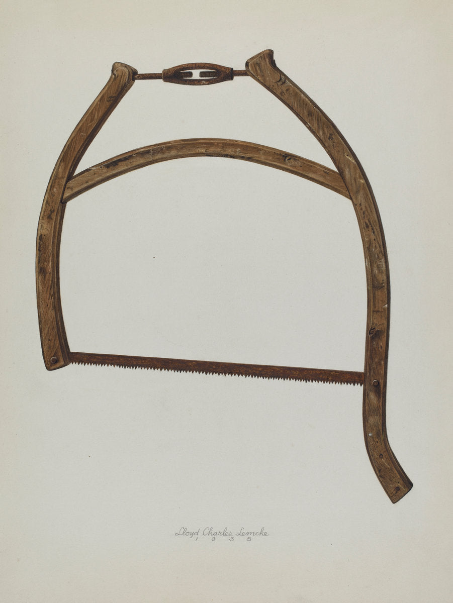 Buck Saw by Lloyd Charles Lemcke (American, active c. 1935), 16X12"(A3)Poster Print