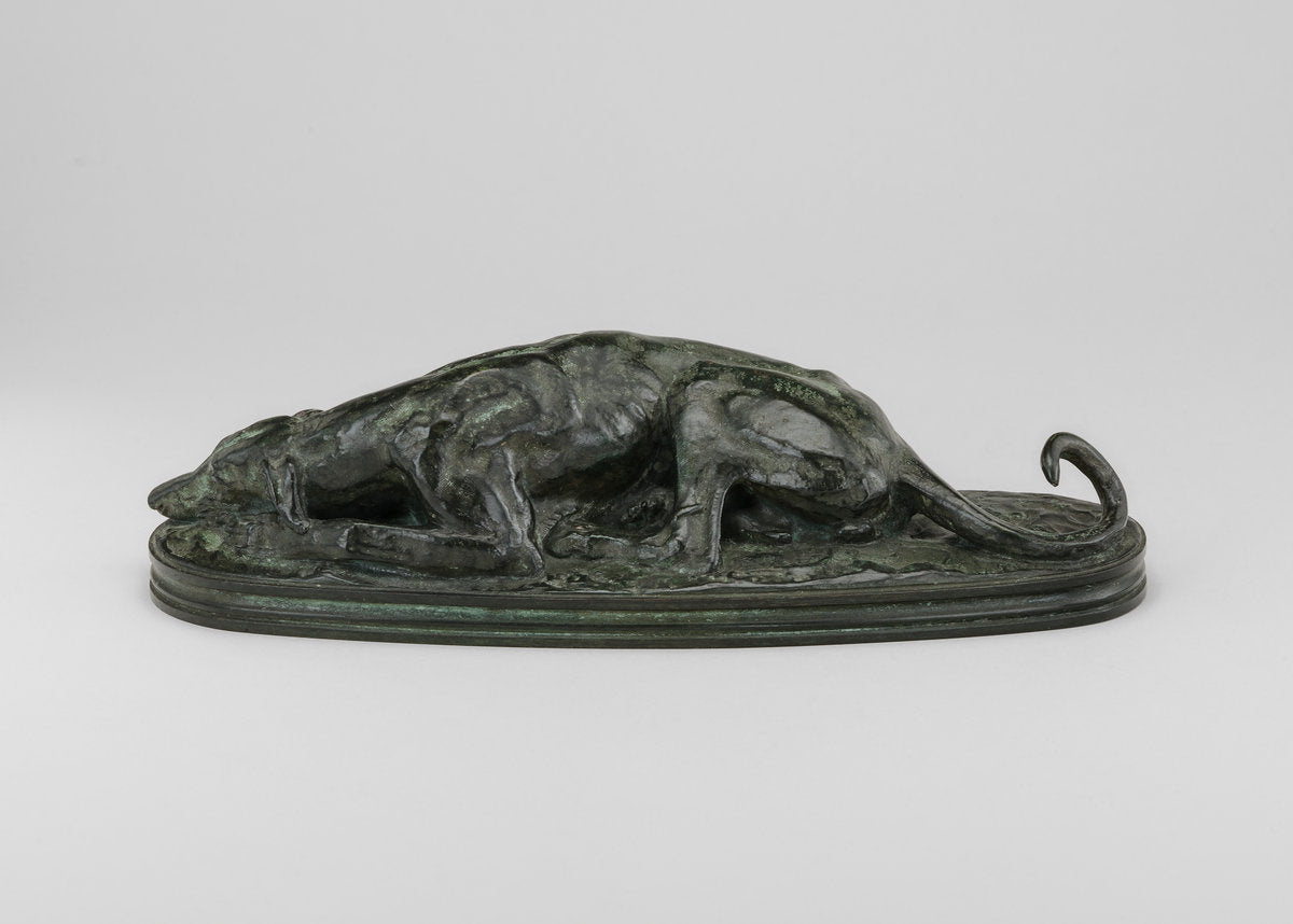 Reclining Greyhound by Antoine-Louis Barye (French, 1795 - 1875), 16X12"(A3)Poster Print