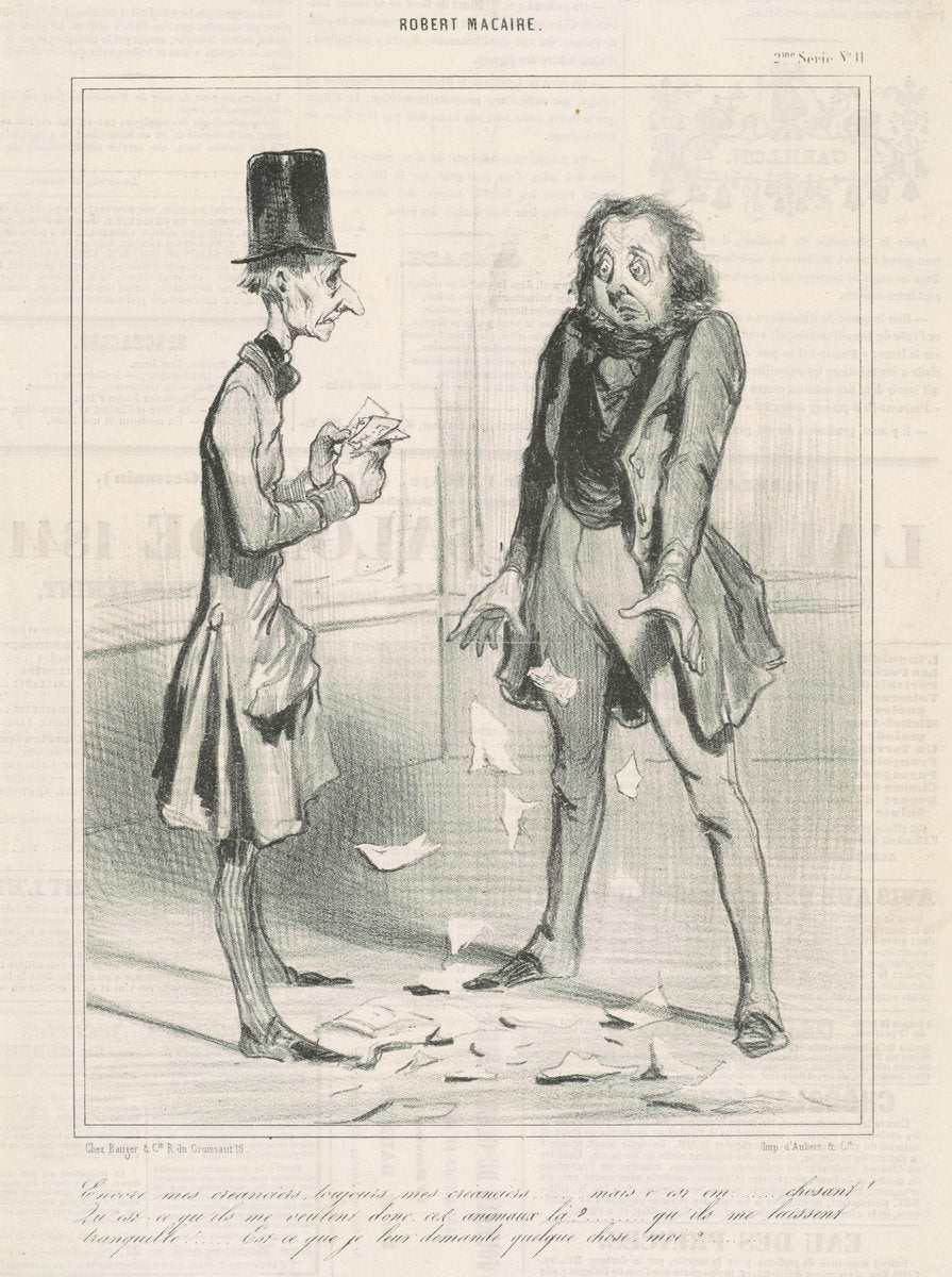 Encore mes créanciers, toujours ... by Honoré Daumier (French, 1808 - 1879), 16X12"(A3)Poster Print