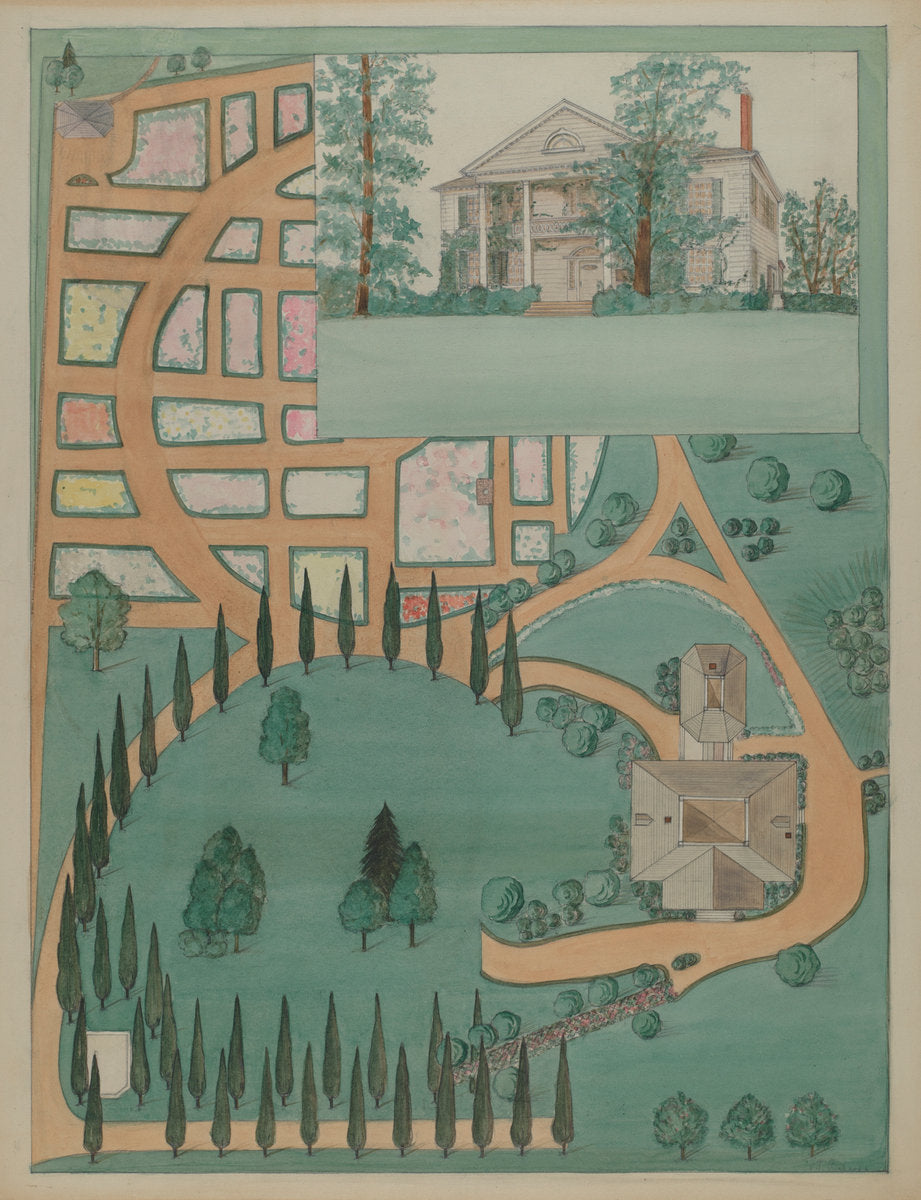 Jumel Mansion by Virginia Richards (American, active c. 1935), 16X12"(A3)Poster Print