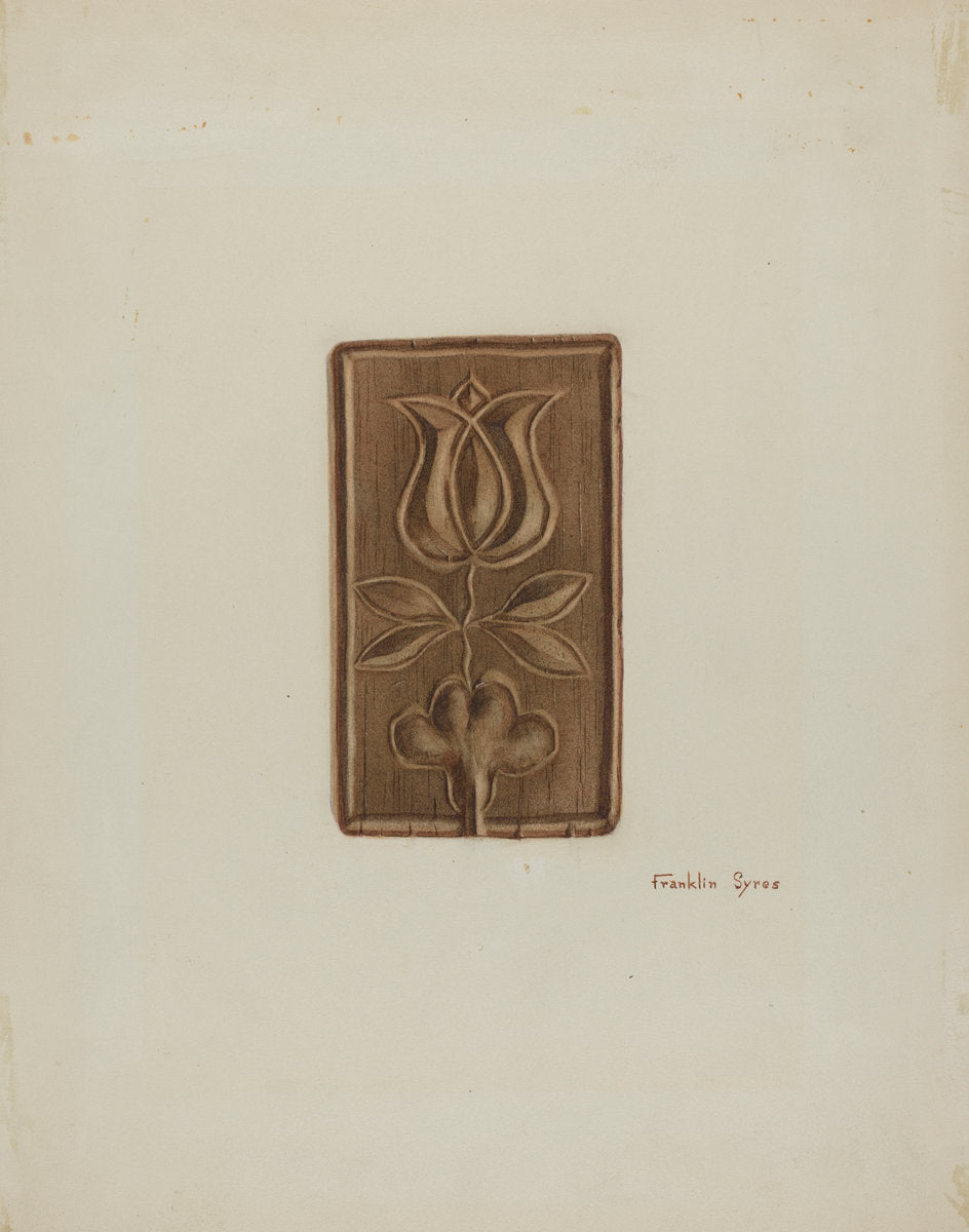 Pa. German Cake Mold by Franklyn Syres (American, active c. 1935), 16X12"(A3)Poster Print