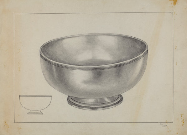 Silver Bowl by Michael Fenga (American, active c. 1935), 16X12"(A3)Poster Print