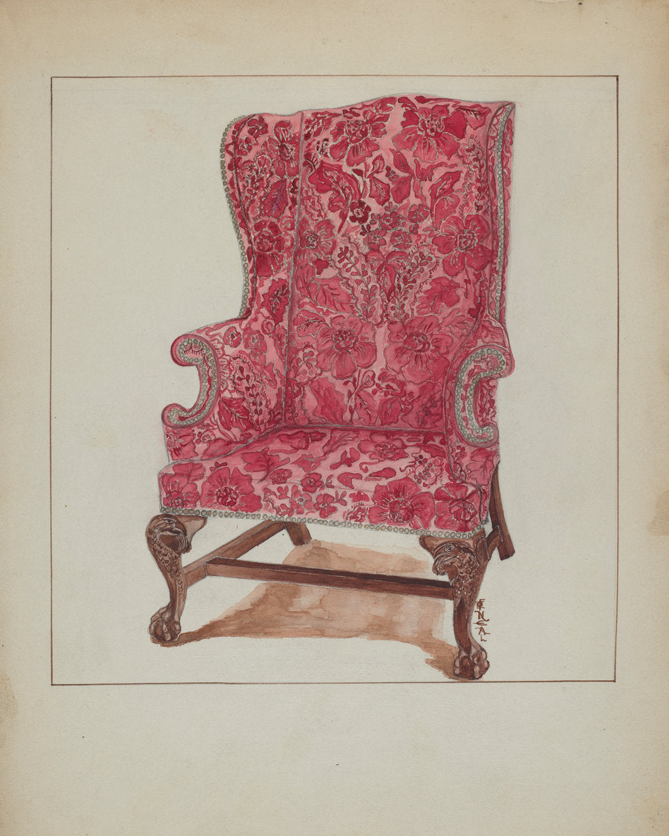 Easy Chair by Florence Neal (American, active c. 1935), 16X12"(A3)Poster Print
