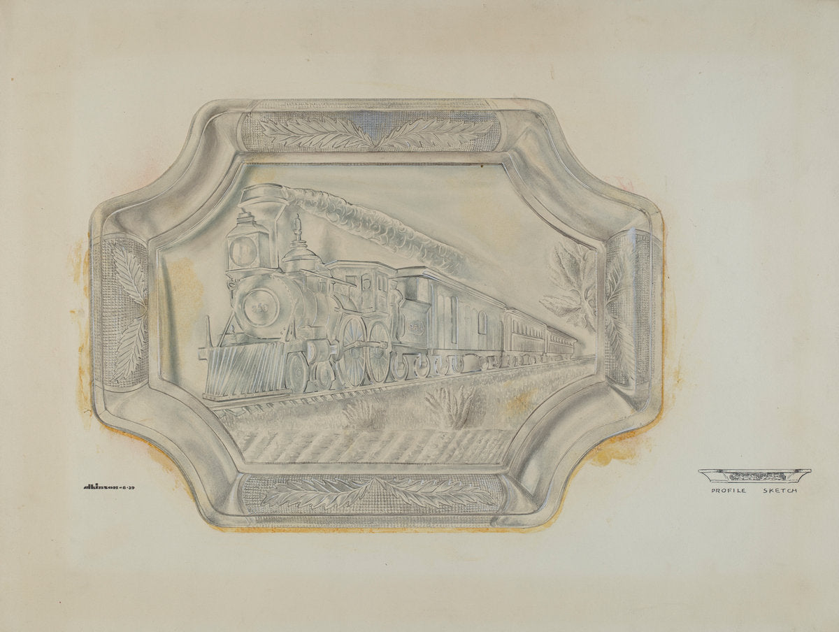 Railroad Platter by Ralph Atkinson (American, active c. 1935), 16X12"(A3)Poster Print