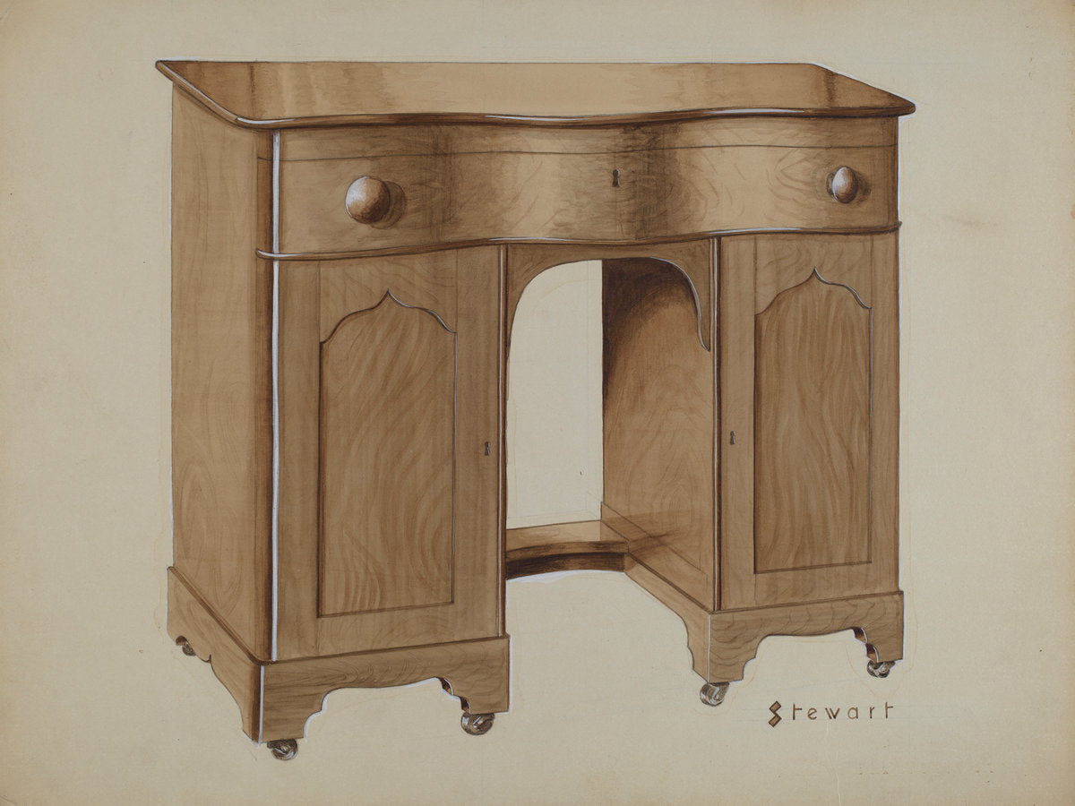 Knee-hole Desk by Robert Stewart (American, active c. 1935), 16X12"(A3)Poster Print