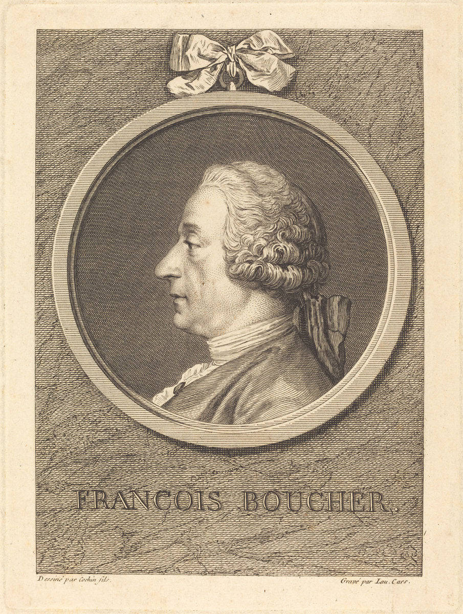 Francois Boucher by Laurent Cars after Charles-Nicolas Cochin I (French, 1699 - 1771), 16X12"(A3)Poster Print