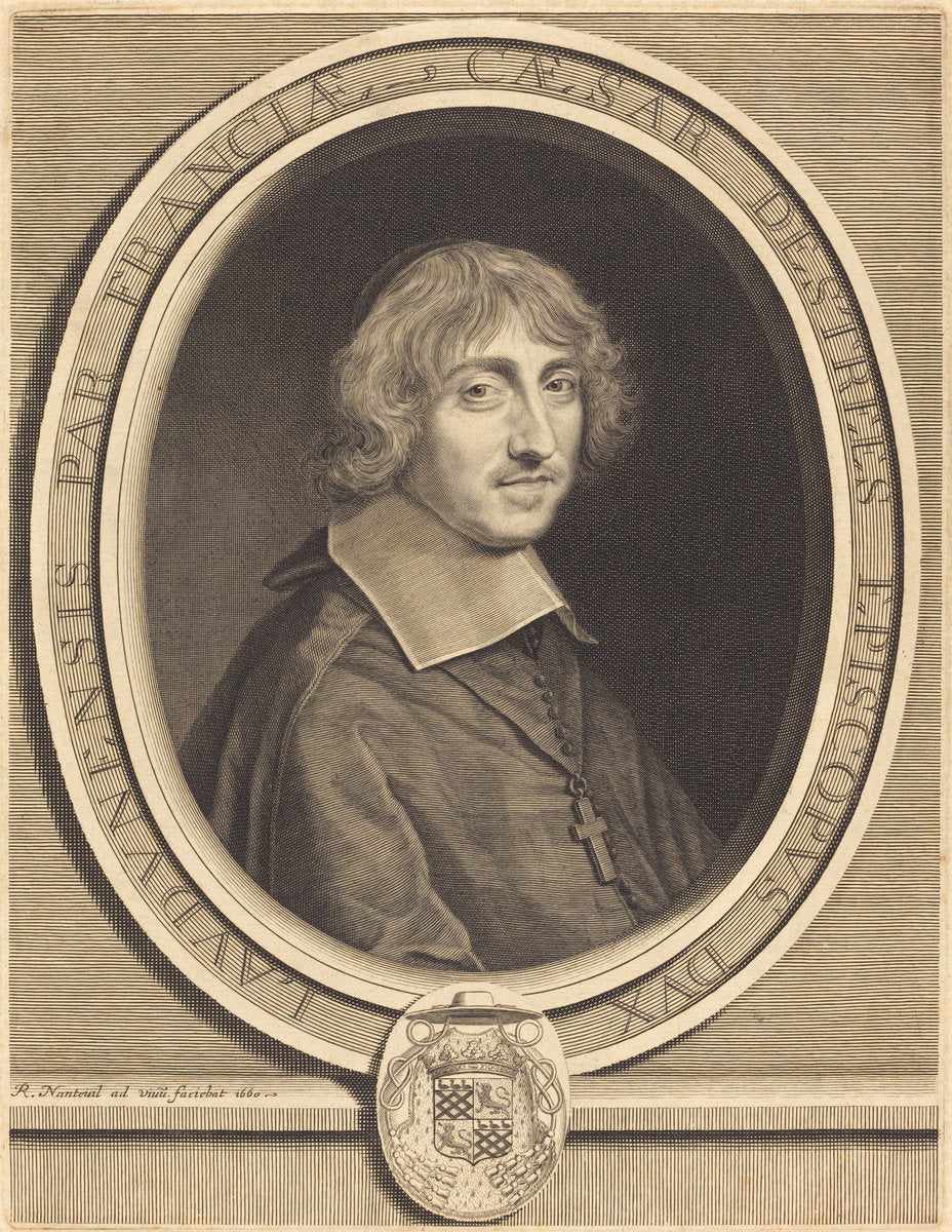 Cardinal d'Estrees by Robert Nanteuil (French, 1623 - 1678), 16X12"(A3)Poster Print