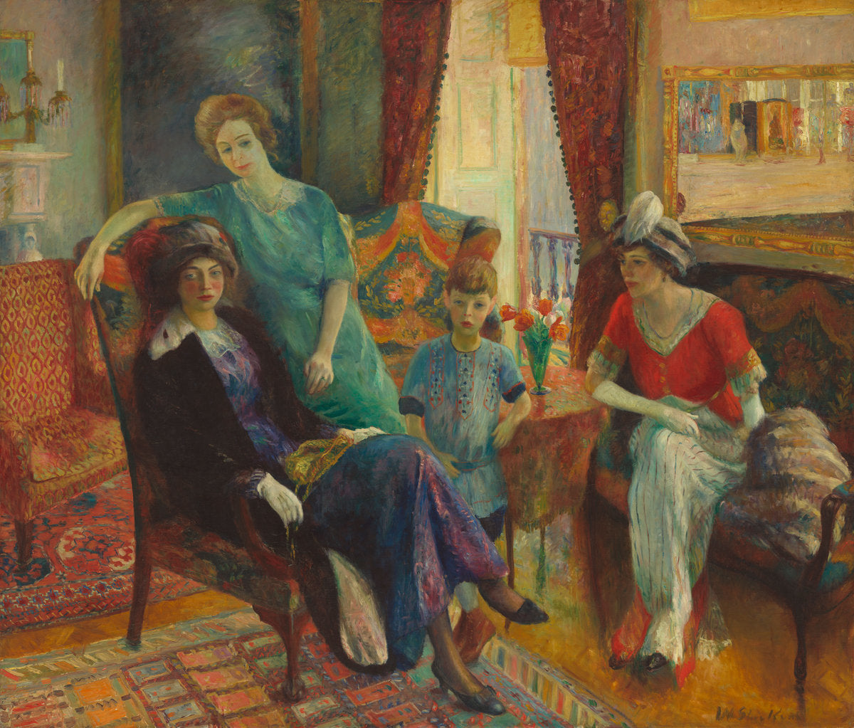 Family Group by William Glackens (American, 1870 - 1938), 16X12"(A3)Poster Print