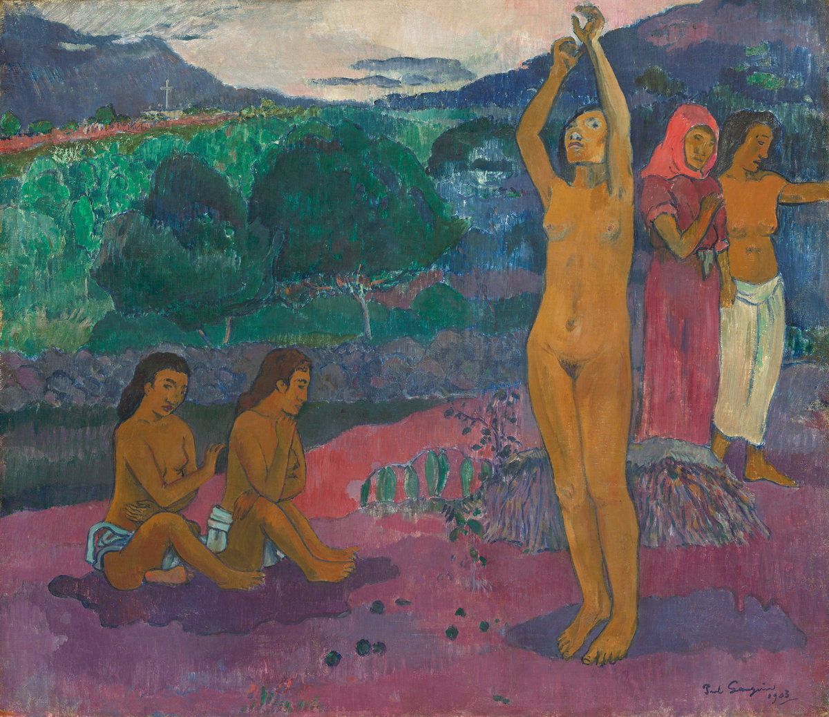 The Invocation by Paul Gauguin (French, 1848 - 1903), 16X12"(A3)Poster Print