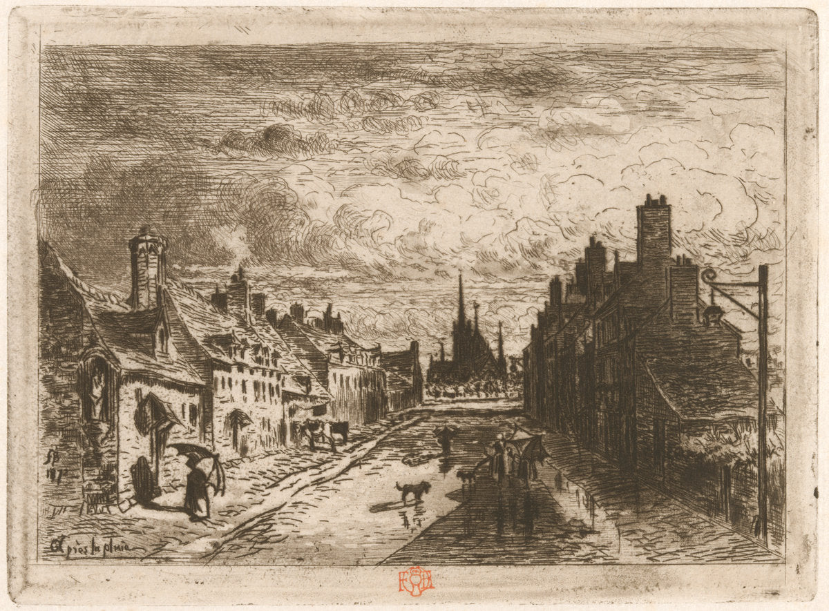 Après la pluie (After the Rain) by Félix-Hilaire Buhot (French, 1847 - 1898), 16X12"(A3)Poster Print