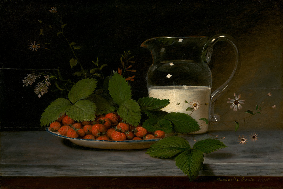 Strawberries and Cream by Raphaelle Peale (American, 1774 - 1825), 16X12"(A3)Poster Print