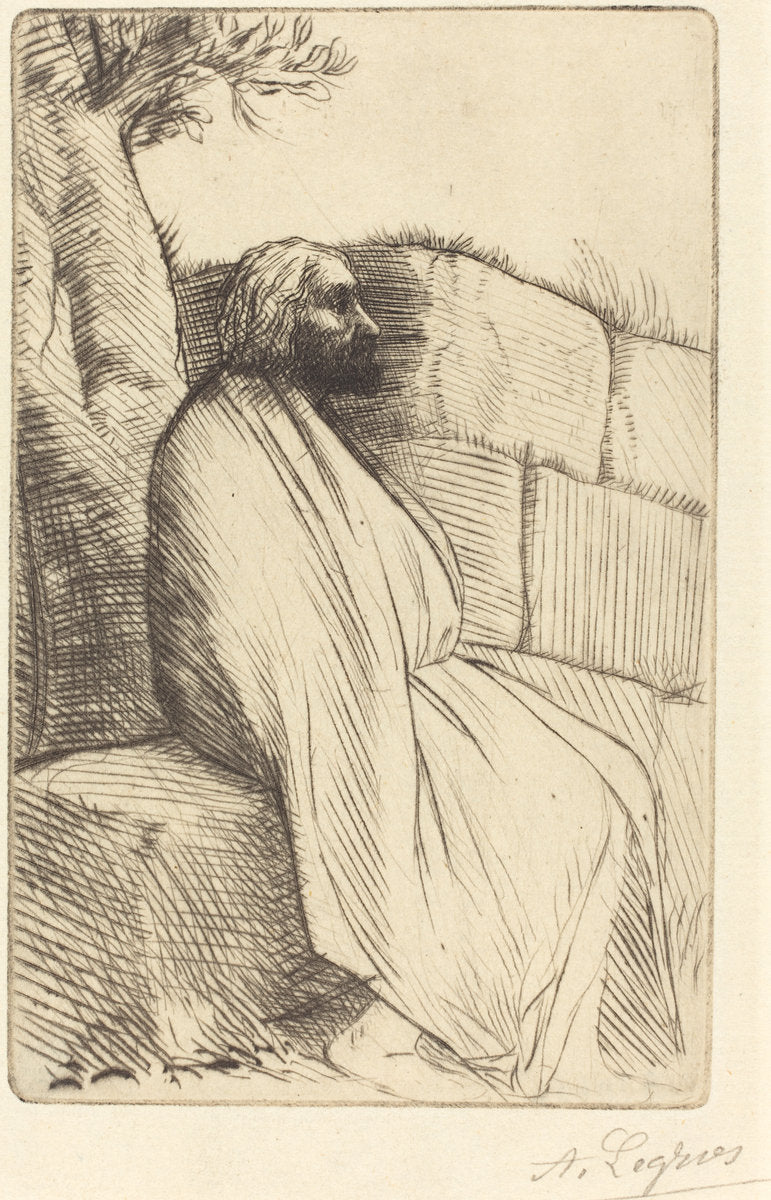 Philospher (Le philosophe) by Alphonse Legros (French, 1837 - 1911), 16X12"(A3)Poster Print