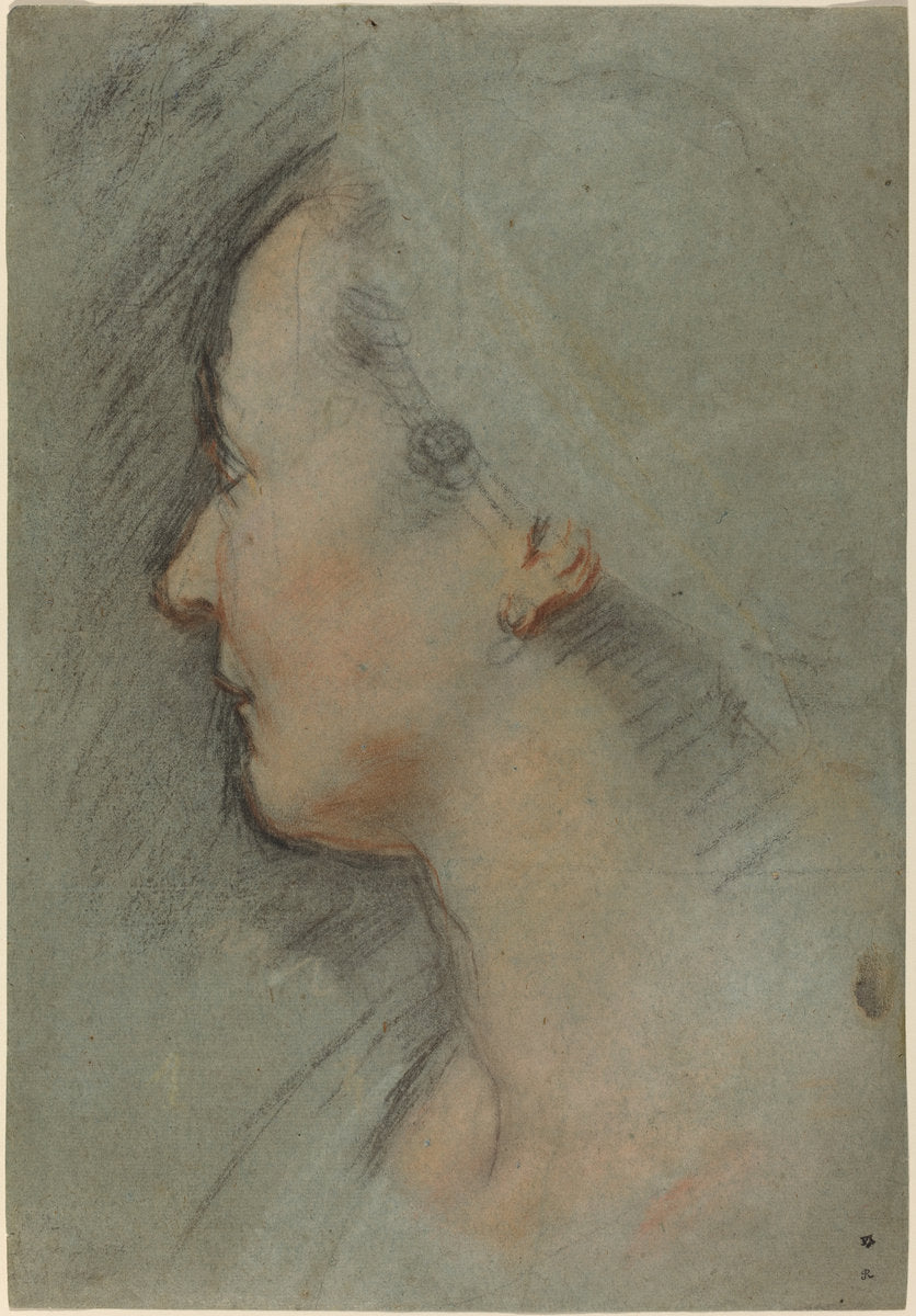 Head of a Woman by Federico Barocci (Italian, probably 1535 - 1612), 16X12"(A3)Poster Print