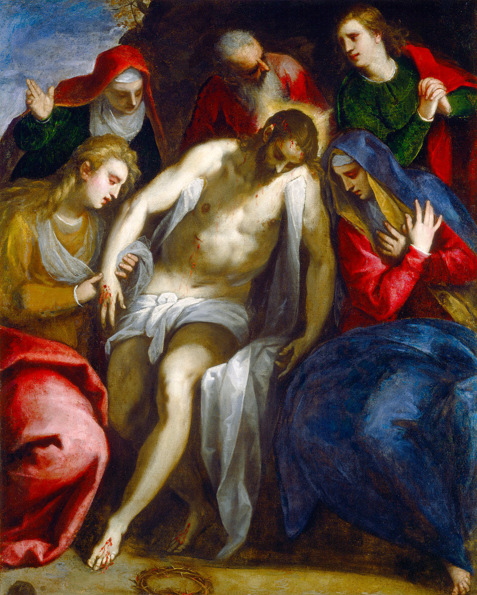 Lamentation by Jacopo Palma il Giovane (Italian, 1544 or 1548 - 1628), 16X12"(A3)Poster Print