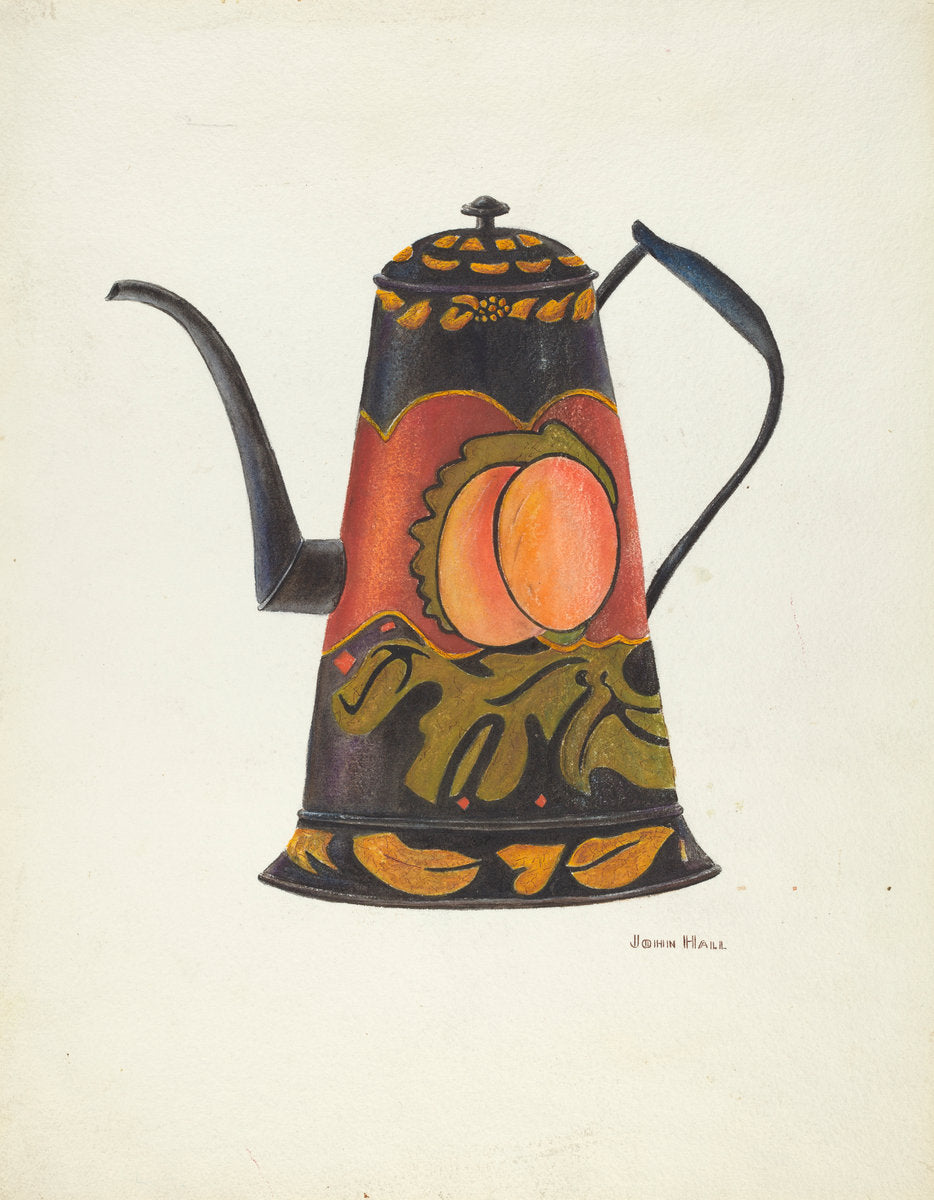 Toleware Coffee Pot by John Hall (American, active c. 1935), 16X12"(A3)Poster Print
