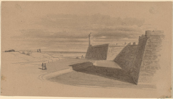 Moat at Fort Marion, Florida by James Wells Champney (American, 1843 - 1903), 16X12"(A3)Poster Print
