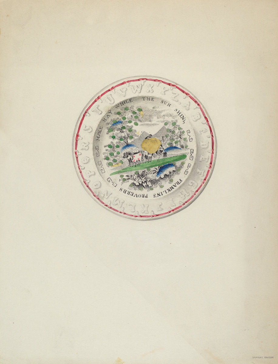 Plate by Samuel Faigin (American, active c. 1935), 16X12"(A3)Poster Print