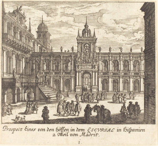 Escorial, Spain by Melchior Küsel after Johann Wilhelm Baur (German, 1626 - 1683), 16X12"(A3)Poster Print
