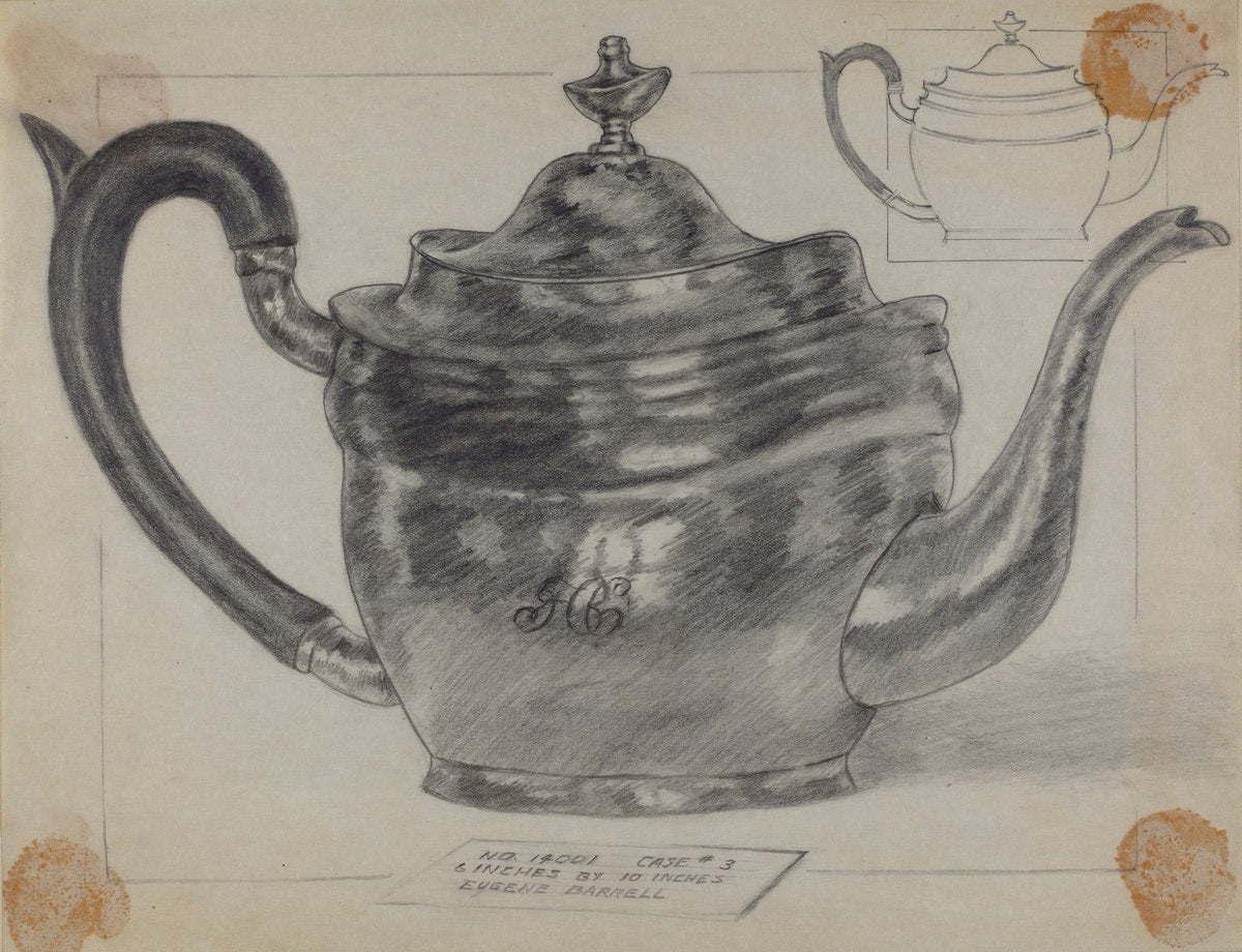 Silver Teapot by Eugene Barrell (American, active c. 1935), 16X12"(A3)Poster Print