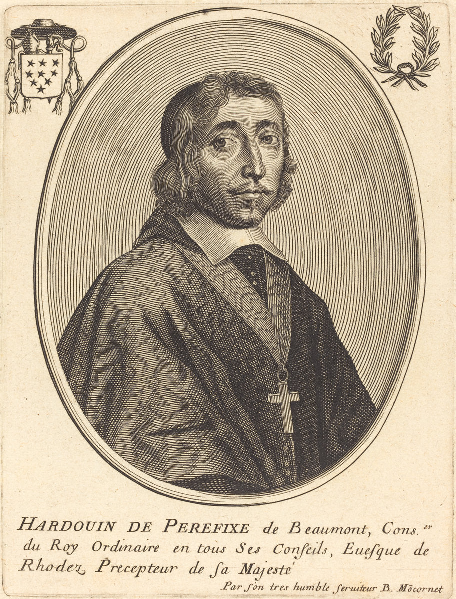 Hardouin de Beaumont de Perefixe by Balthasar Moncornet (French, c. 1600 - 1668), 16X12"(A3)Poster Print