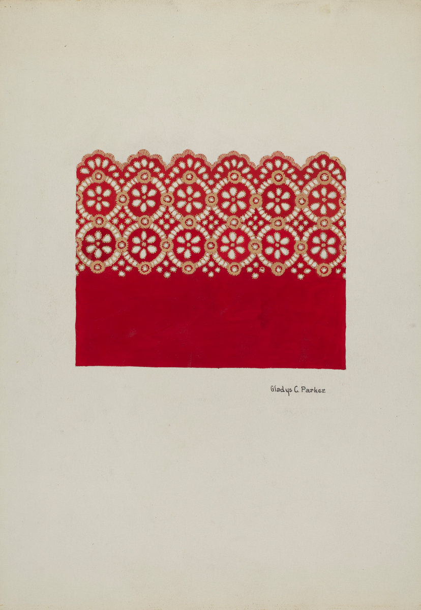 Embroidery for Dress by Gladys C. Parker (American, active c. 1935), 16X12"(A3)Poster Print