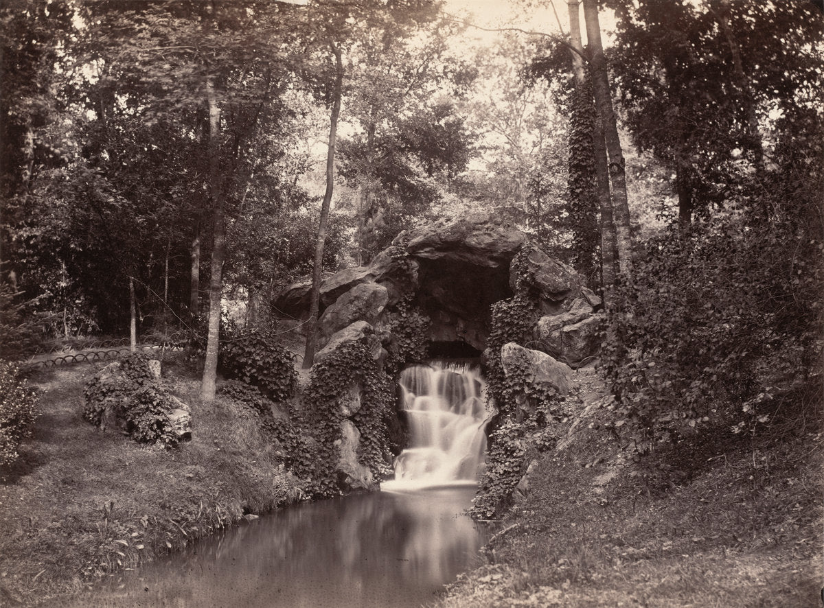 Grotto in the Bois de Boulogne by Charles Marville (French, 1813 - 1879), 16X12"(A3)Poster Print