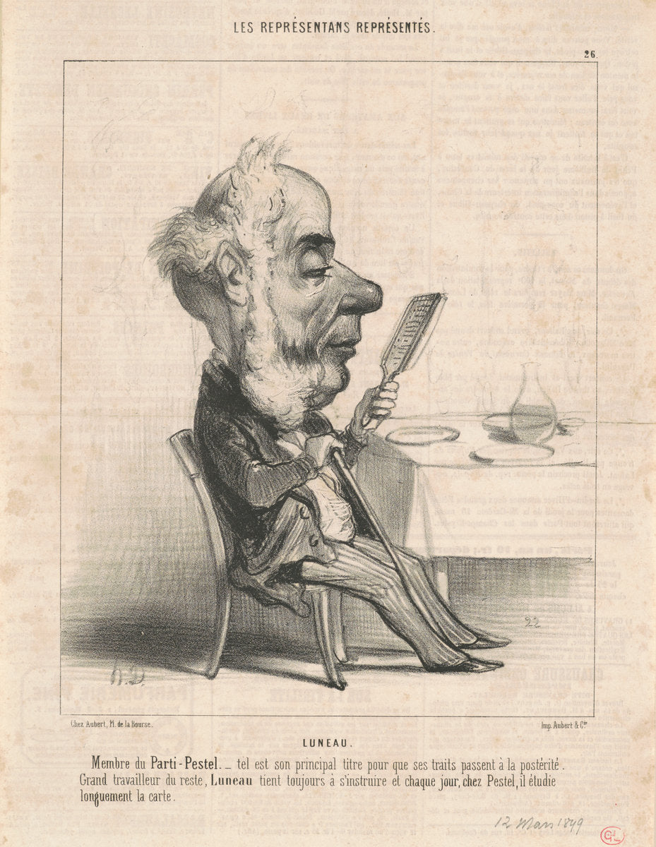 Luneau by Honoré Daumier (French, 1808 - 1879), 16X12"(A3)Poster Print