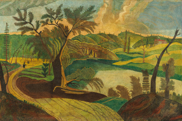 second half 19th century by American 19th Century (Stylized Landscape), 16X12"(A3)Poster Print