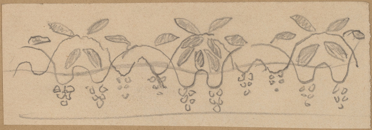 Study for a Border Design by Charles Sprague Pearce (American, 1851 - 1914), 16X12"(A3)Poster Print