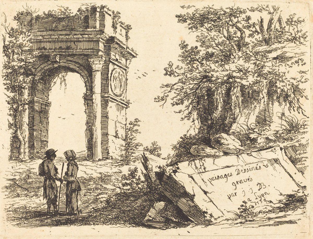 Triumphal Arch by Jean-Jacques de Boissieu (French, 1736 - 1810), 16X12"(A3)Poster Print