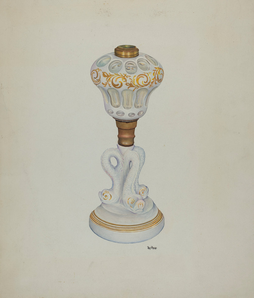 Dolphin Base Lamp by Ray Price (American, active c. 1935), 16X12"(A3)Poster Print