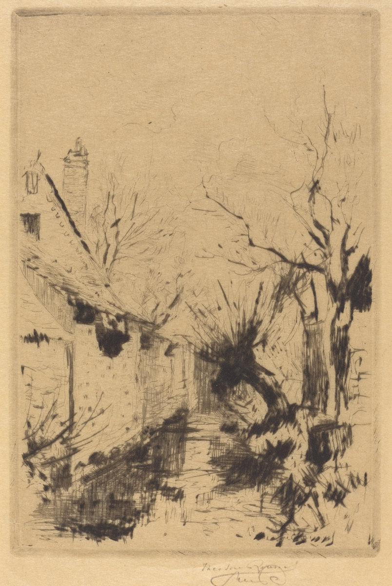 A Little Brook in Winter, Wiltshire by Theodore Roussel (British, 1847 - 1926), 16X12"(A3)Poster Print