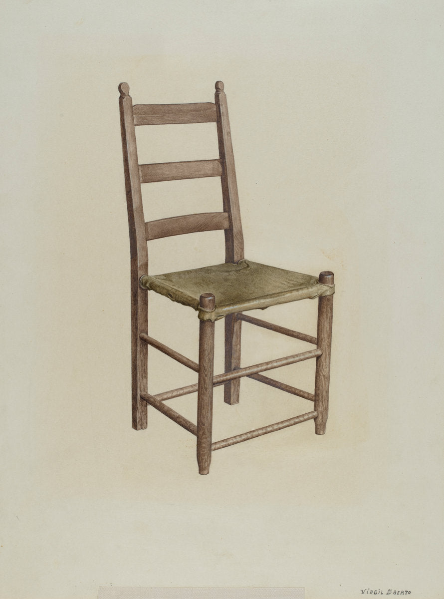 Rawhide Bottom Chair by Virgil A. Liberto (American, active c. 1935), 16X12"(A3)Poster Print
