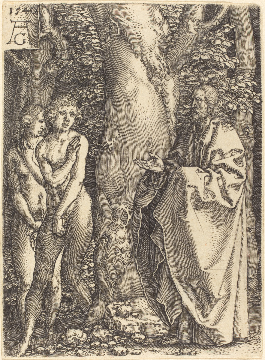 Adam and Eve Hide Themselves by Heinrich Aldegrever (German, 1502 - 1555/1561), 16X12"(A3)Poster Print