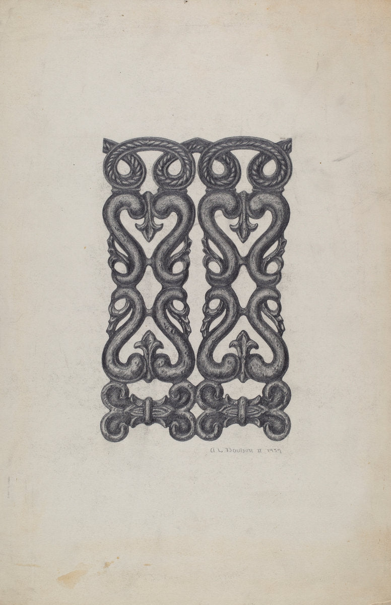Platform Railing by Austin L. Davison (American, active c. 1935), 16X12"(A3)Poster Print