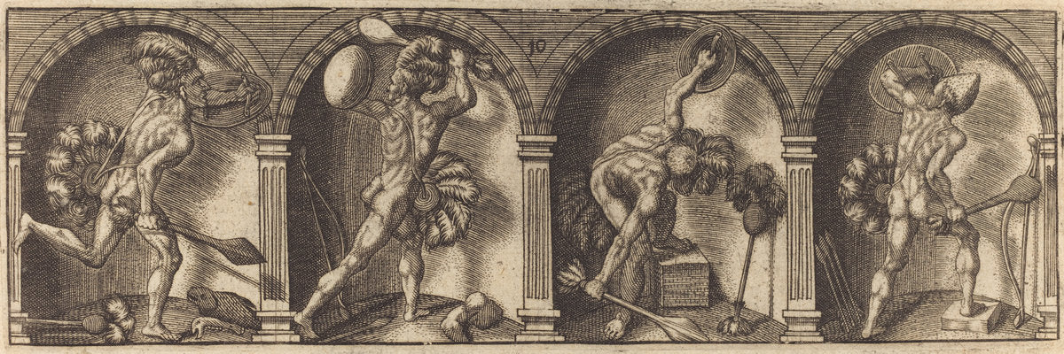 Les divers pourtraicts et figures X by Master AD (French, active c. 1600), 16X12"(A3)Poster Print