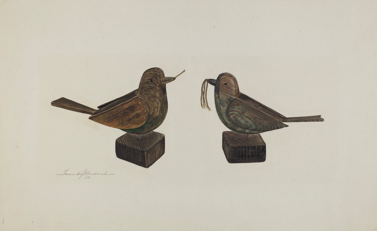 Toy Birds by Frank Budash (American, active c. 1935), 16X12"(A3)Poster Print