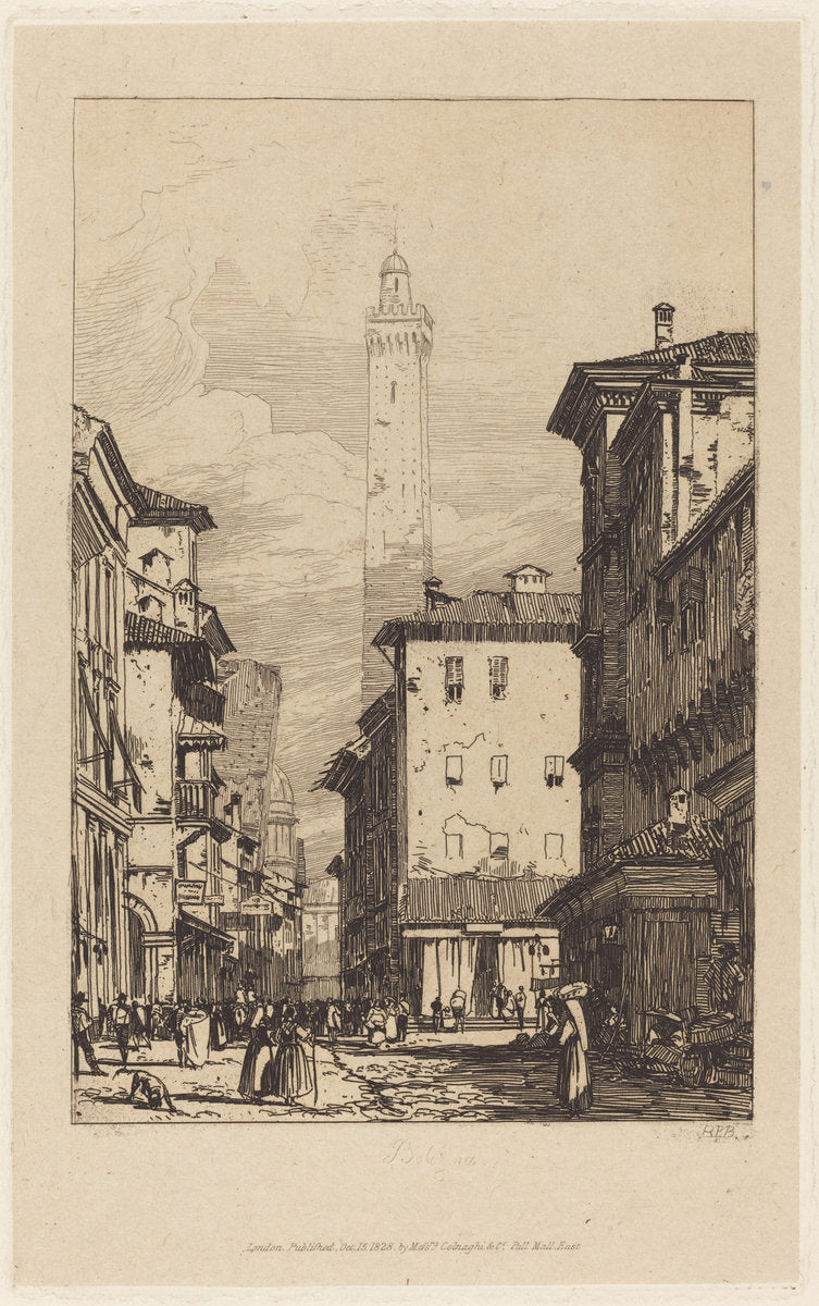 Bologna by Richard Parkes Bonington (British, 1802 - 1828), 16X12"(A3)Poster Print