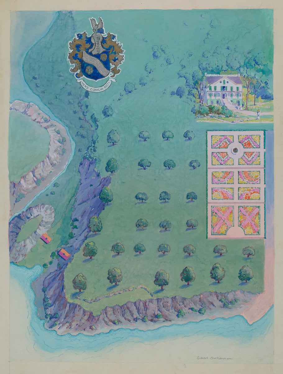 I. Beekman Estate by Gilbert Sackerman (American, active c. 1935), 16X12"(A3)Poster Print